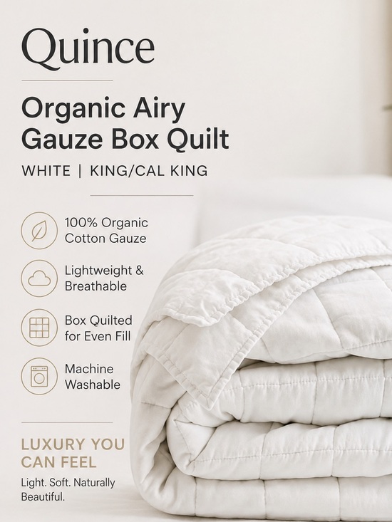 Quince Other - Quince Organic Airy Gauze Box Quilt White King/Cal King NWT Luxury Bedding